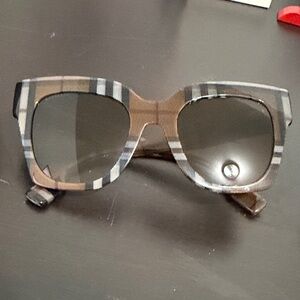 Burberry Plaid Sunglasses - Brown and Black